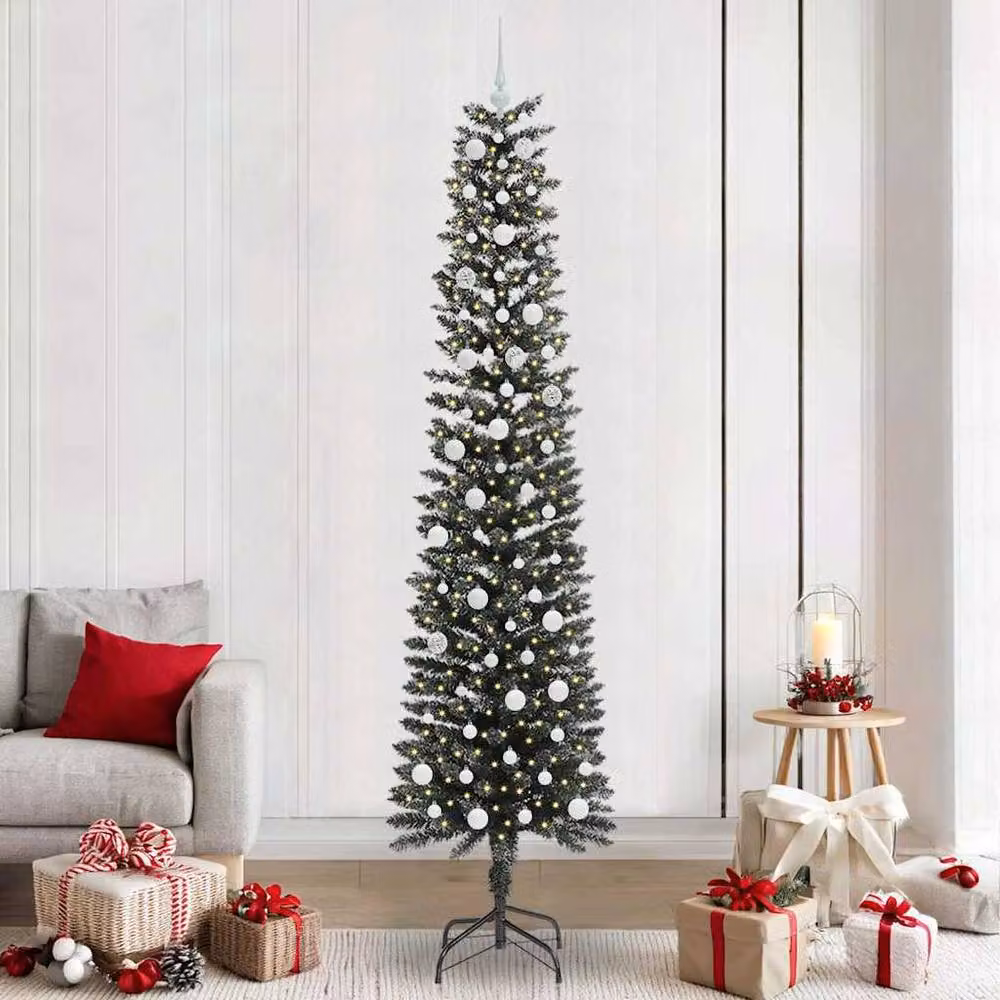Berkfield Home Elegant Green Artificial Christmas Tree with 300 LEDs, W/D/H: 58 x 58 x 240 cm – 2