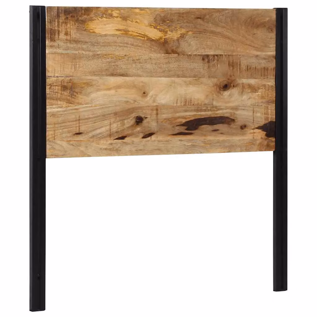 Berkfield Home Industrial Mango Wood and Iron Headboard in Brown, Width: 100 cm – 2