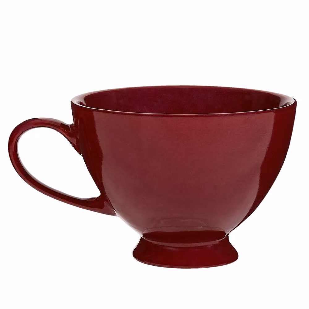 Dibor Montmartre Large Malbec Red Ceramic Tea Cups and Coffee Mugs, Set of 4 – 2