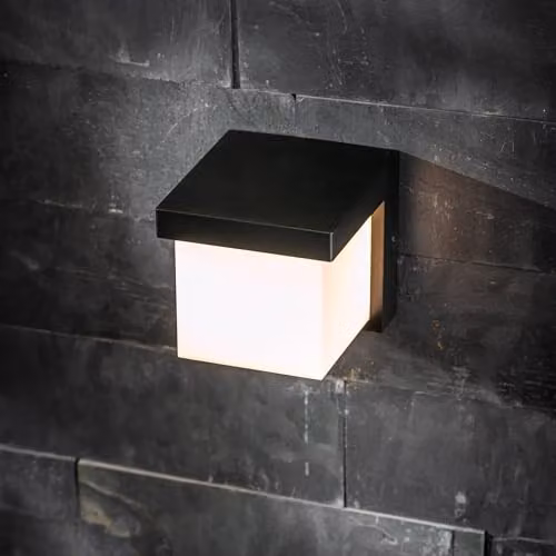 CGC Lighting Black Cube LED Outdoor Wall Light, 4000k Natural White, IP65, W/D/H: 13.0 x 11.5 x 11.5 cm – 3