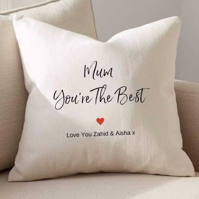 Aye Do Gifts Personalised Mum You're The Best Cushion in Beige