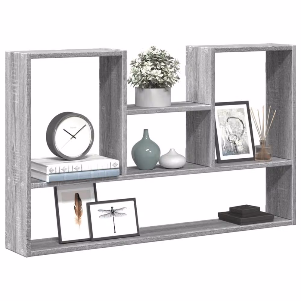 Berkfield Home Wall Mounted Shelf in Grey Sonoma, W: 99 cm, D: 15 cm, H: 60 cm – 2