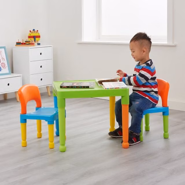 Liberty House Toys Multicoloured Plastic Table and 2 Chair Set for Children