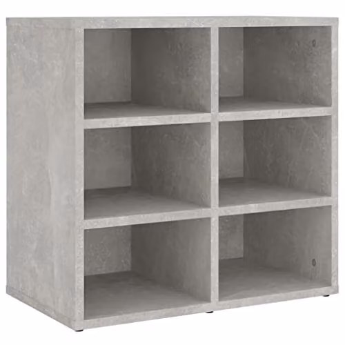 vidaXL Set of 2 Modern Grey MDF Shoe Cabinets with 12 Compartments and Hinged Doors – 3