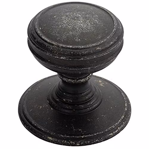 Loops Ringed Tiered Cupboard Door Knob in Matt Pewter, 38mm Diameter