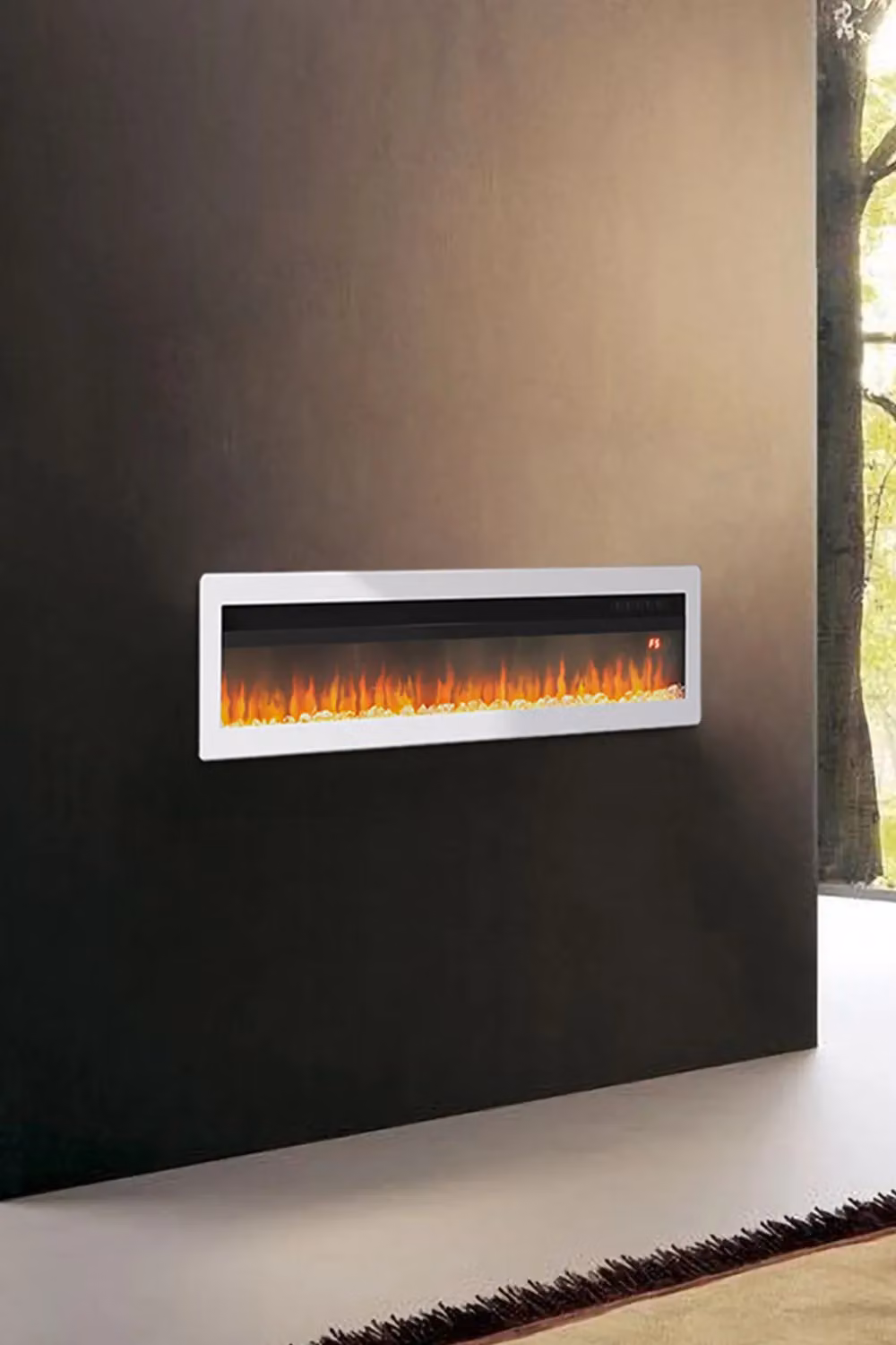 Living and Home 40 Inch Electric Fireplace in White – 4