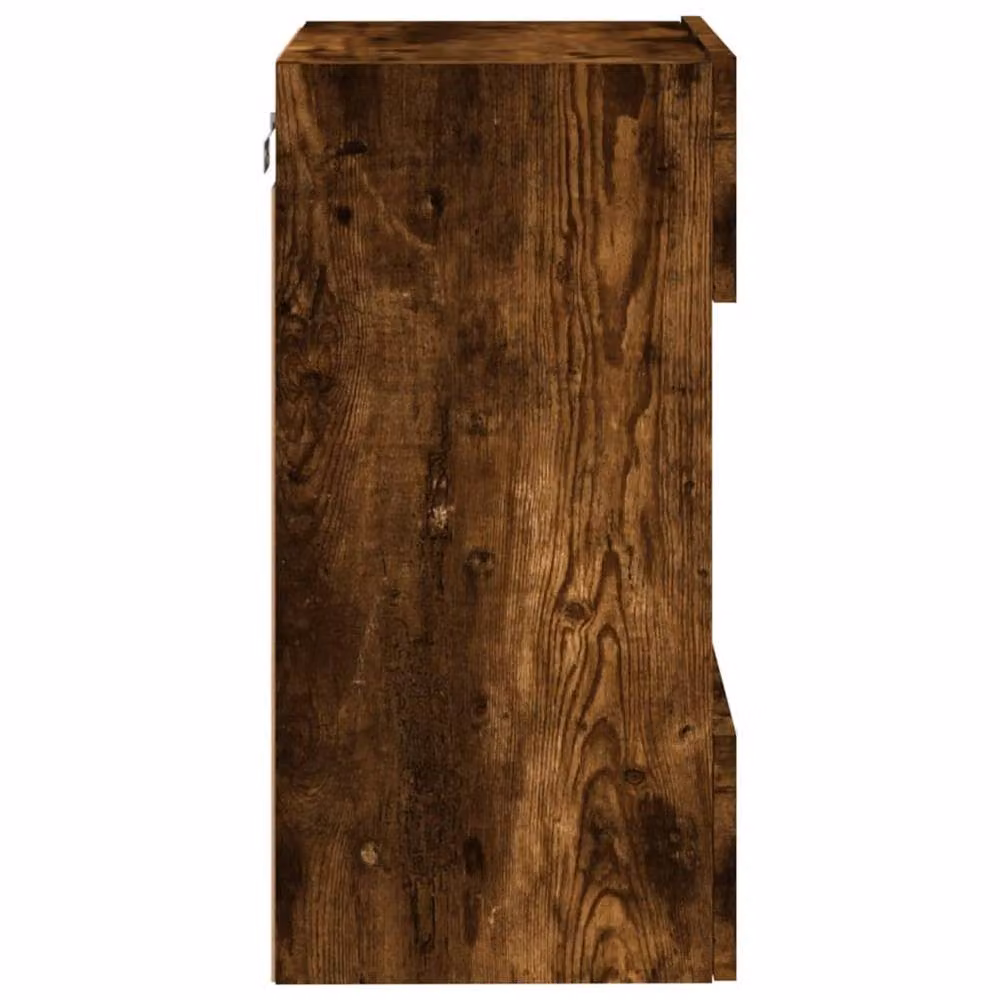 Berkfield Home Modern Wall Mounted TV Cabinet with Integrated LED Lights in Smoked Oak Brown, W/D/H: 40 x 30 x 60.5 cm – 6