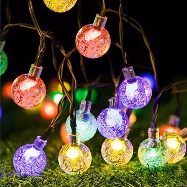 SPETLEK Solar Powered Multicolour LED Retro Bulb String Lights, 6.5m – 1