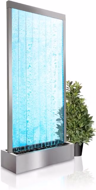 Elysium Primrose Bubble Water Wall with RGB LEDs in Silver