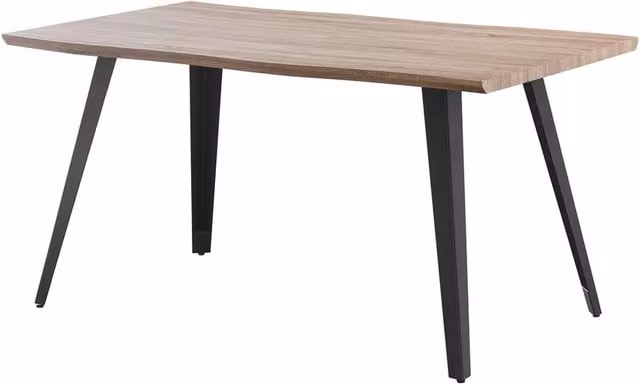 Life Interiors Rocco LUX Rectangular Wooden Dining Table in Walnut with Live Edge and Matt Finish