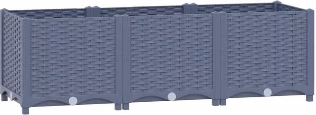 Berkfield Home Grey Polypropylene Raised Bed W/D/H: 120 x 40 x 38 cm – 1