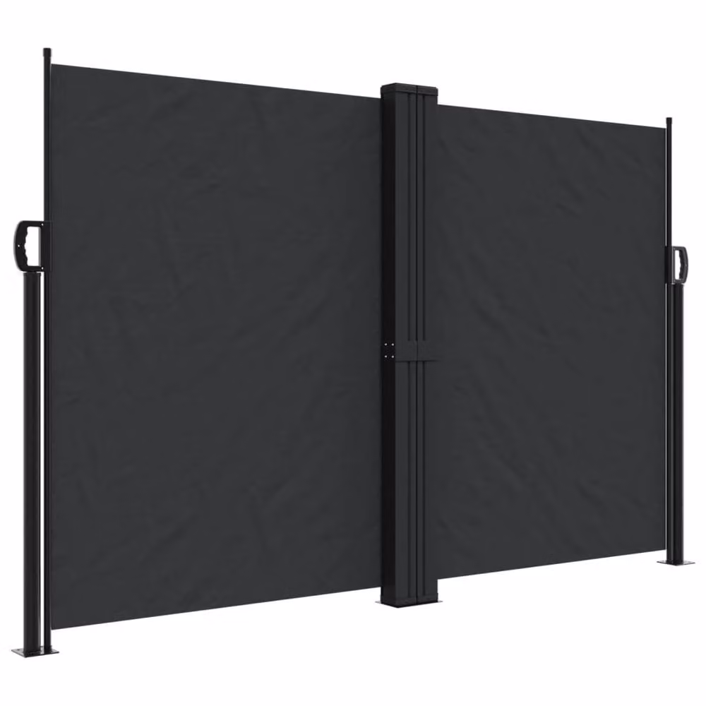 Berkfield Home Retractable Side Awning in Black, Manual Pull Polyester, W/H: 160 x 1000 cm – 2