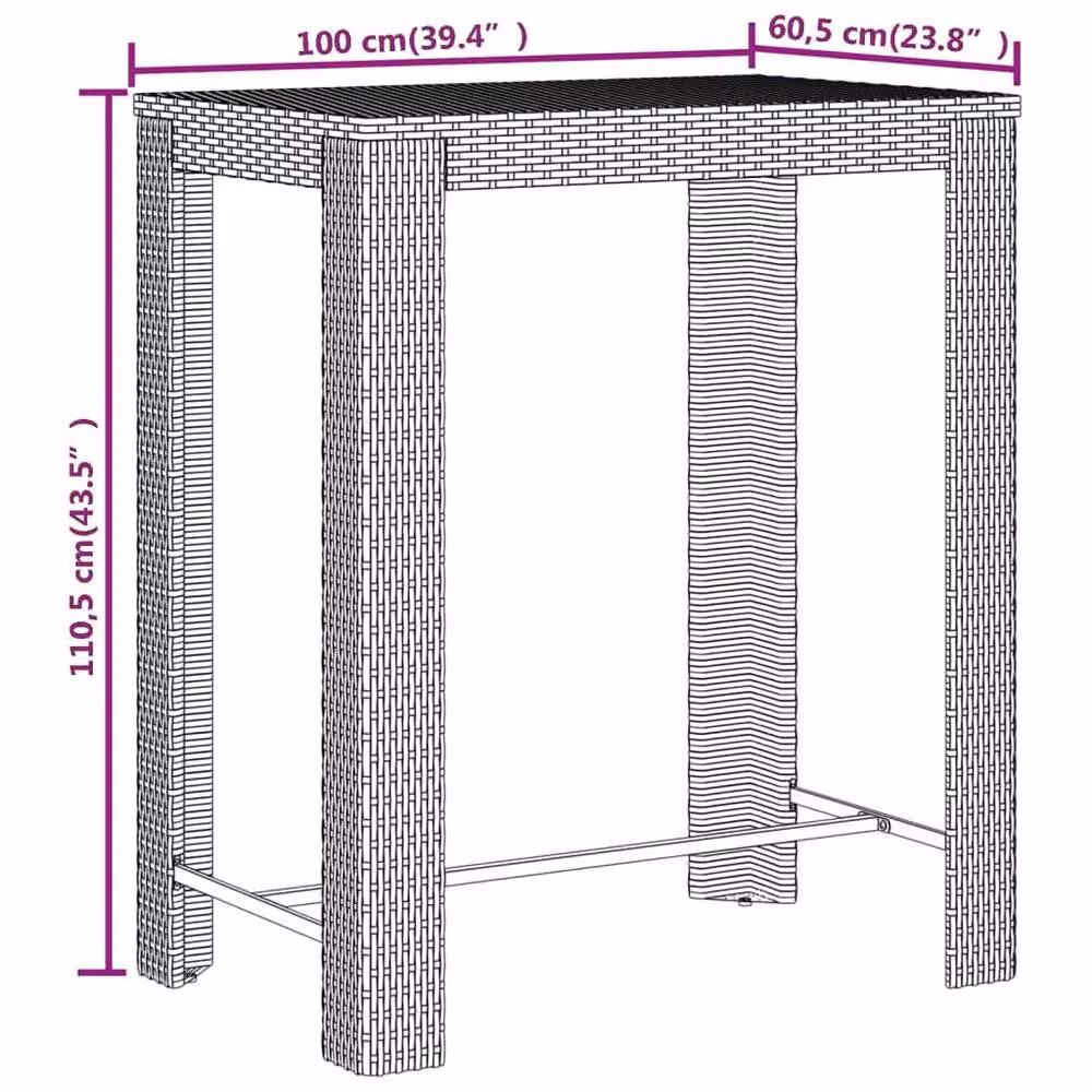 Berkfield Home 5 Piece Grey Poly Rattan and Solid Acacia Wood Garden Bar Set – 4
