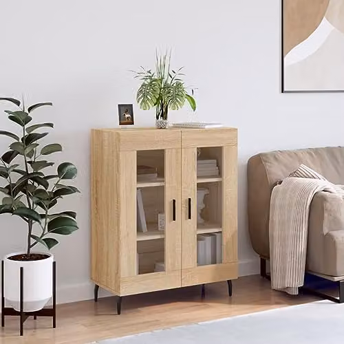 vidaXL Sideboard in Sonoma Oak, Brown, W/D/H: 69.5 x 34.0 x 90.0 cm – 2