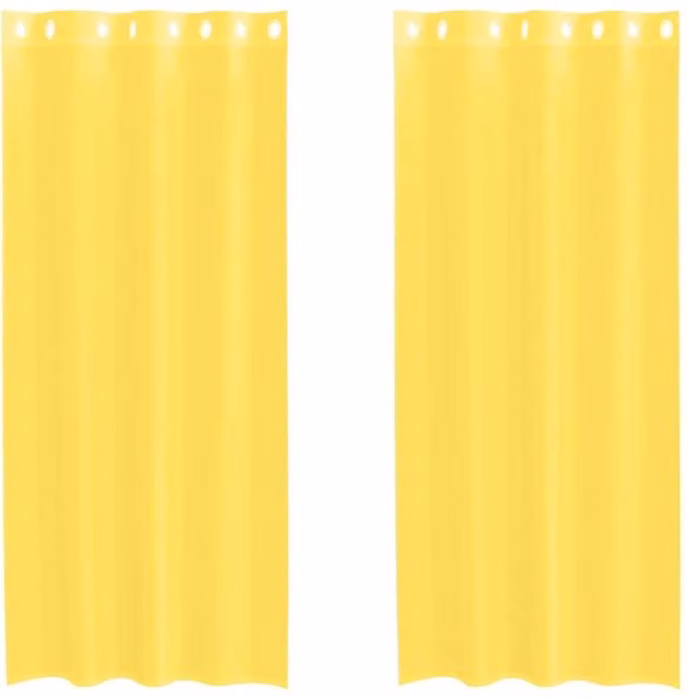 Berkfield Home Yellow Voile Fabric Panel Curtains with Eyelets, 2 Pack