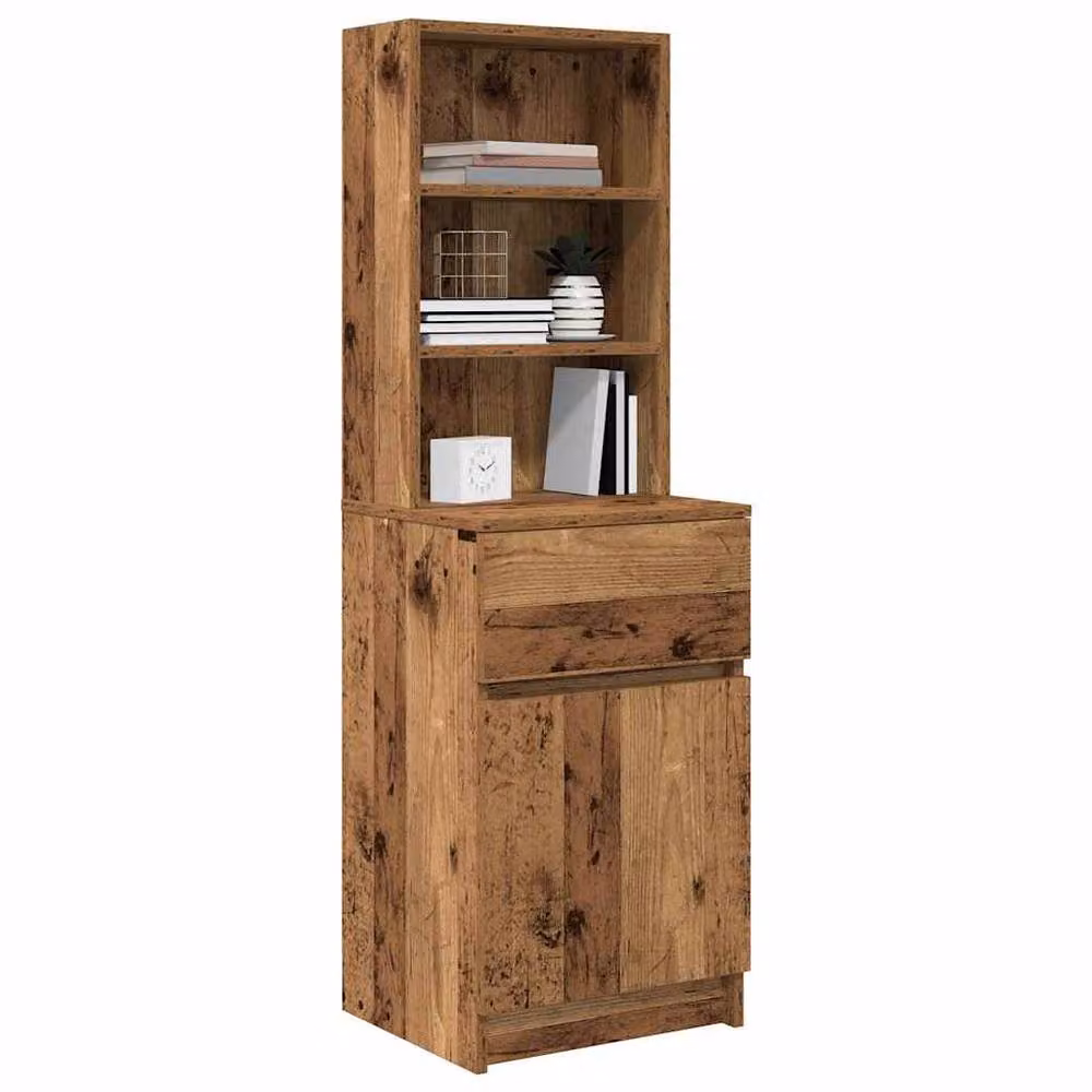 Berkfield Home Bedside Cabinet in Old Wood, W/D/H: 39 x 35 x 125 cm – 3