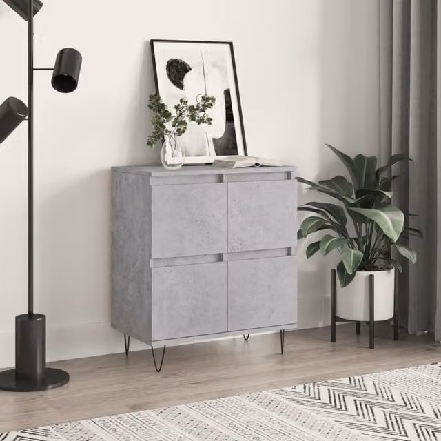 Berkfield Home Industrial Sideboard in Concrete Grey, W/D/H: 60 x 35 x 70 cm – 1