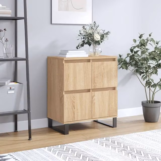 Berkfield Home Sonoma Oak Sideboard in Brown, W/D/H: 60 x 35 x 70 cm
