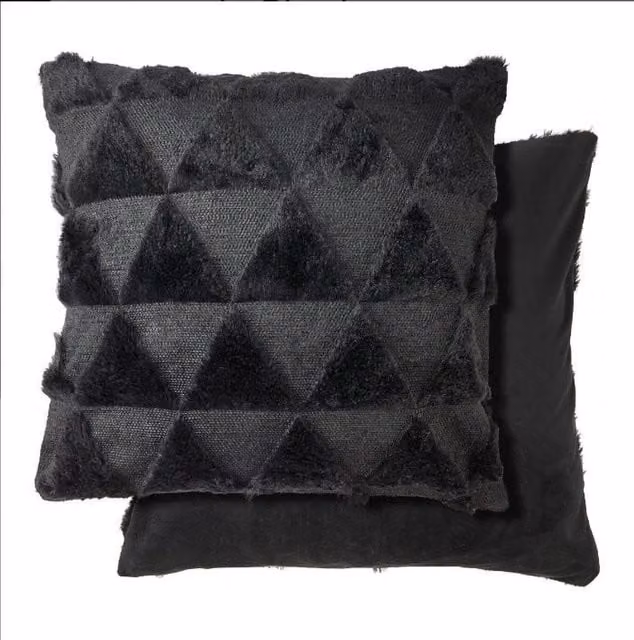New Edge Blinds Newton Triangle Collection Soft Touch Cushion Cover in Black, W/D/H: 43 x 43 x 43 cm – 1