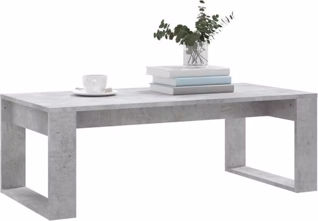 Berkfield Home Modern Rectangular Coffee Table in Concrete Grey, W/D/H: 102 x 50 x 35 cm – 1