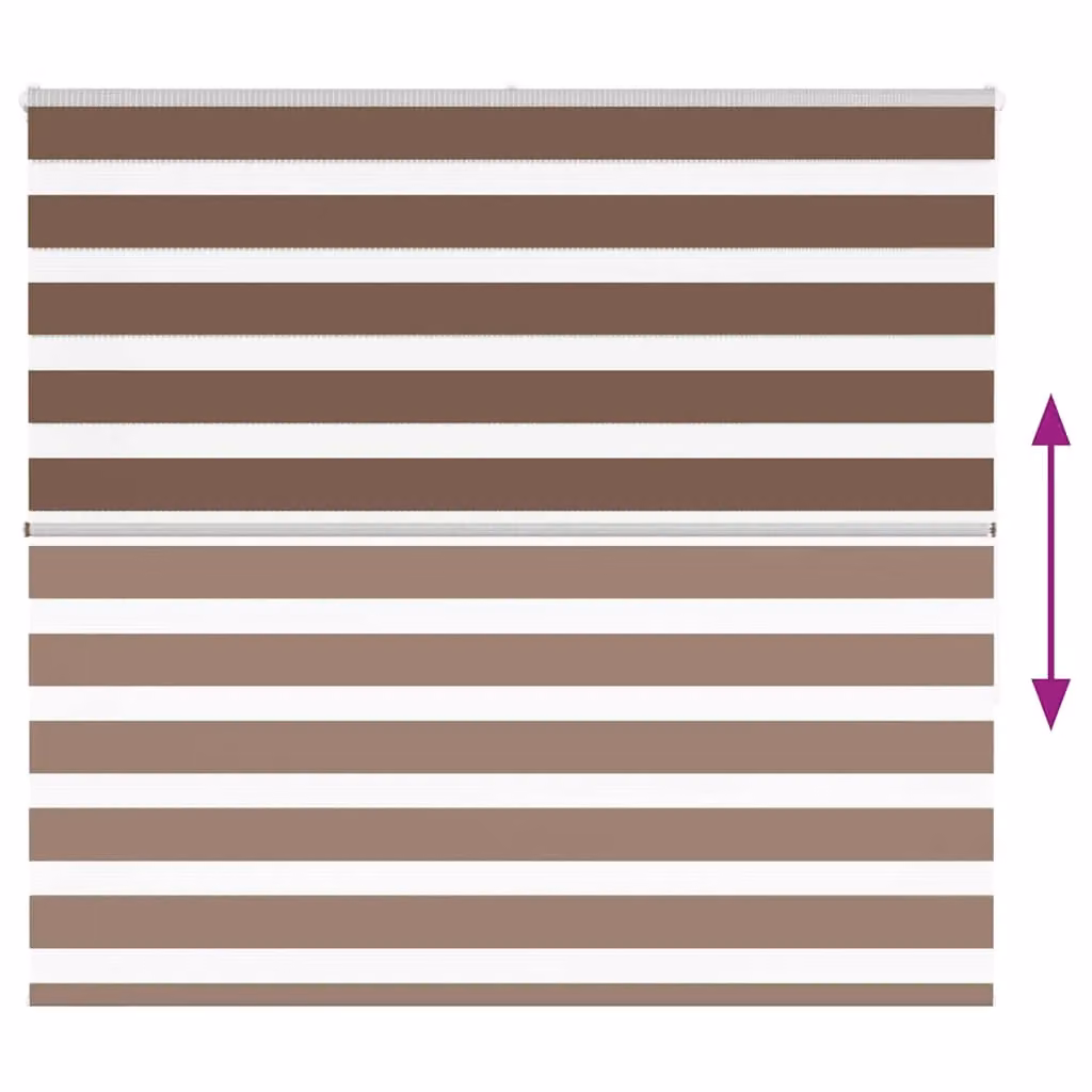 Berkfield Home Brown Zebra Day and Night Blind with Polyester Fabric, W: 160 cm, H: 150 cm – 4