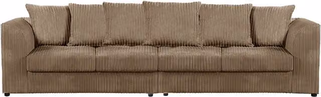 Luxor Living Luxor 4 Seater Jumbo Cord Fabric Sofa with Scatter Cushions in Fawn