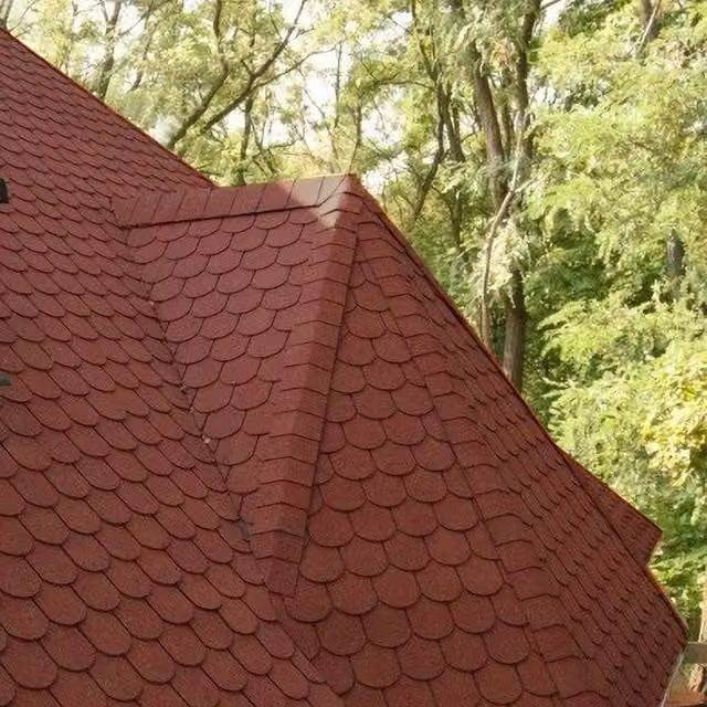 Livingandhome 18-Piece Fish-Scale Asphalt Roof Shingles in Red