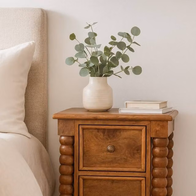 Artisan Furniture Mango Wood 2-Drawer Bedside Table in Brown