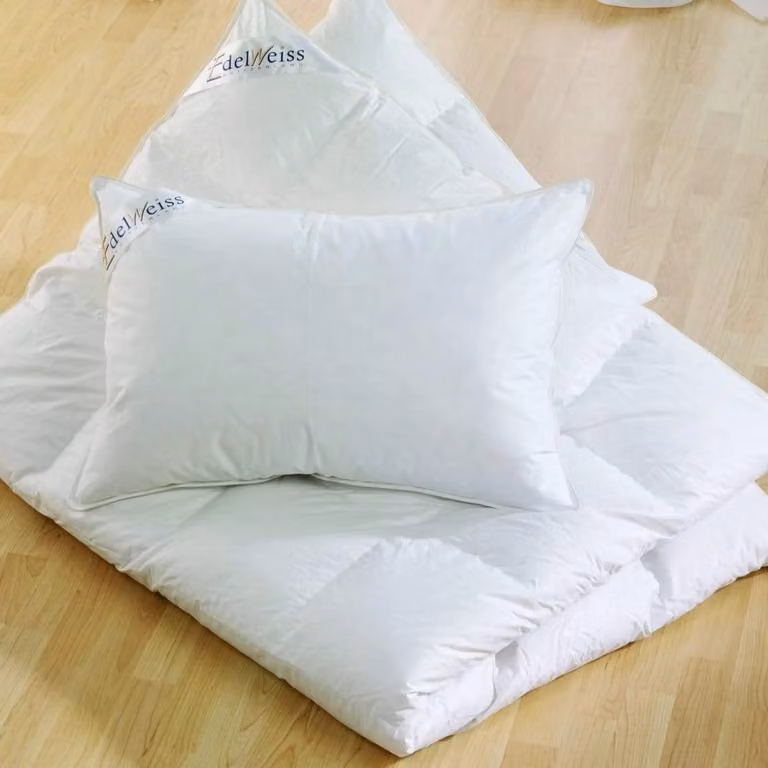 Edelweiss White Hungarian Goose Down Pillow with Cotton Cover