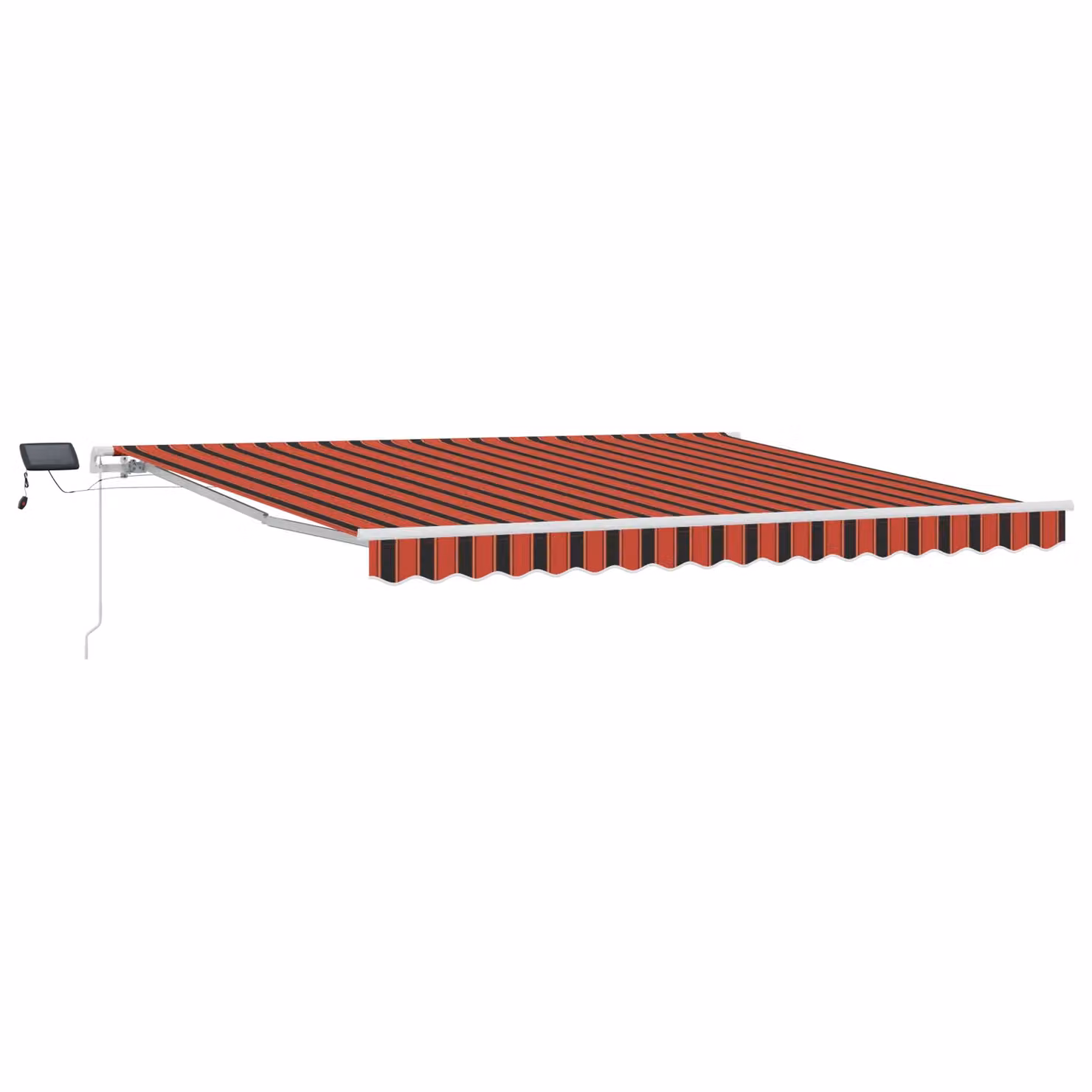 Berkfield Home Manual Retractable Wall-Mounted Awning with LED in Orange and Brown, W: 400 cm, D: 350 cm – 2