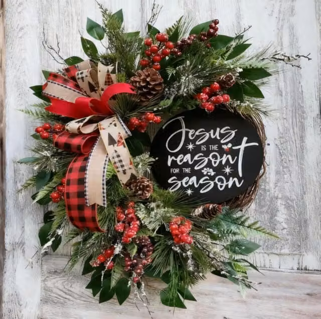 Leaper Green Christmas Vine Wreath Hanging Ornament, Diameter: 45 cm – 1