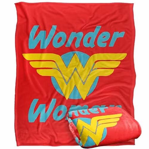 Warner Bros. DC Wonder Woman Wings Silky Touch Super Soft Fleece Throw Blanket, Multicolour, W: 152.4 cm x D: 127.0 cm