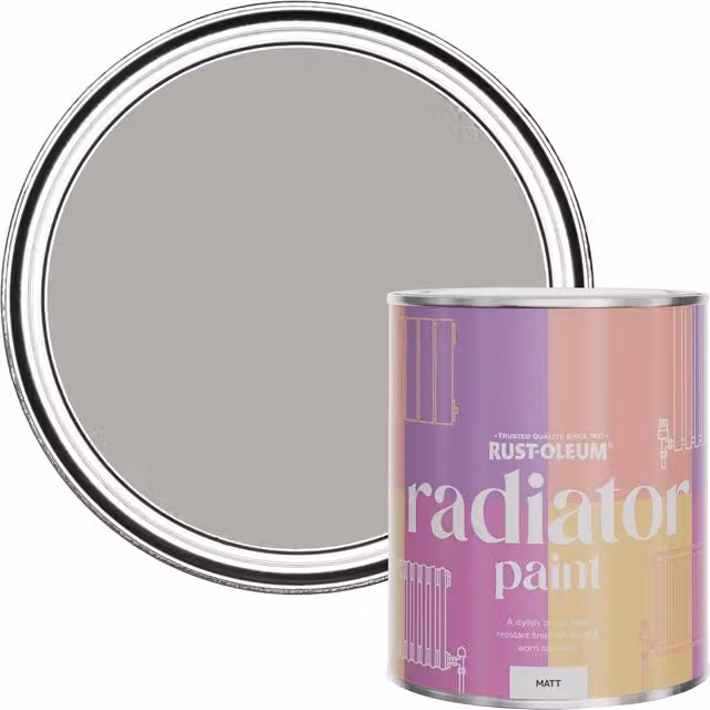 Rust-Oleum Matt Grey Radiator Paint, Bare Birch, 750ml