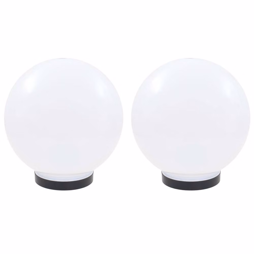 Berkfield Home LED Spherical Bowl Tabletop Lamps, 2 Pack, White, Diameter: 25 cm – 2