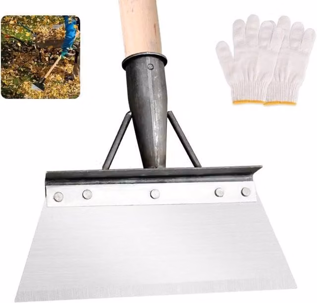 VOGREX Silver Steel Outdoor Garden Cleaning Shovel and Weeding Tool, 30 cm
