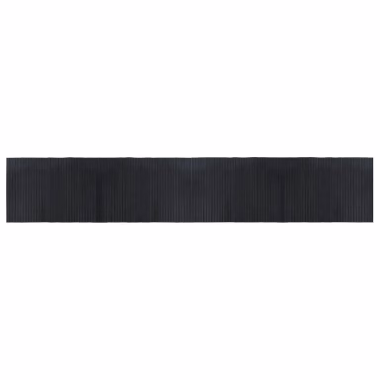 Berkfield Home Rectangular Bamboo Rug in Black, W: 70 cm, L: 400 cm