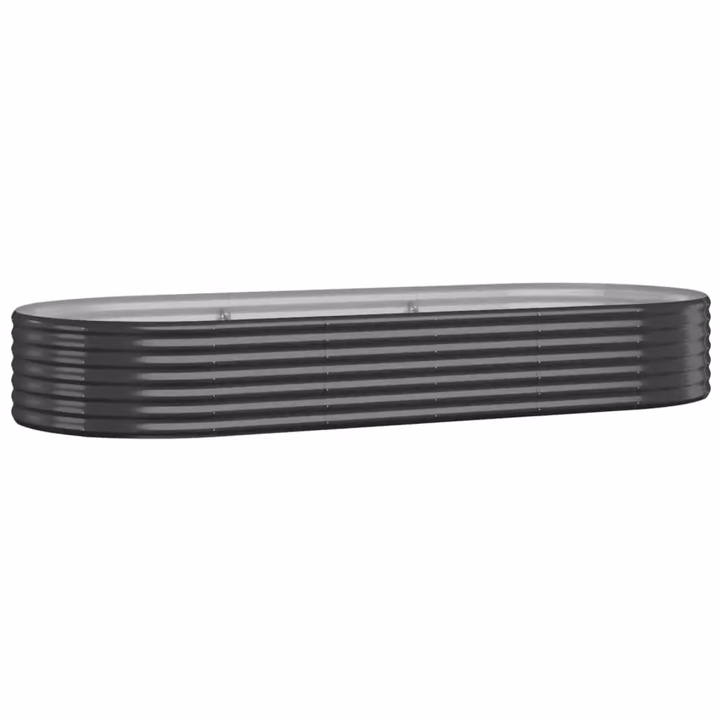 Berkfield Home Garden Powder-coated Steel Raised Bed in Anthracite Black, W/D/H: 249 x 100 x 36 cm – 2
