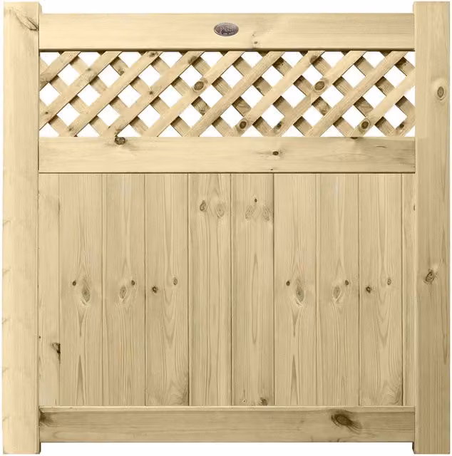 Premier Garden Supplies URBAN Interlocked Tongue Groove Treated Garden Gate with Diamond Trellis Top, Height: 120 cm