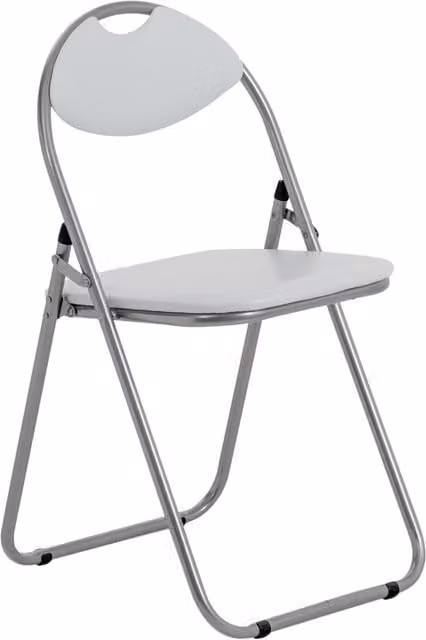Harbour Housewares Padded Folding Desk Chair in White, W/D/H: 45 x 45 x 78 cm – 1