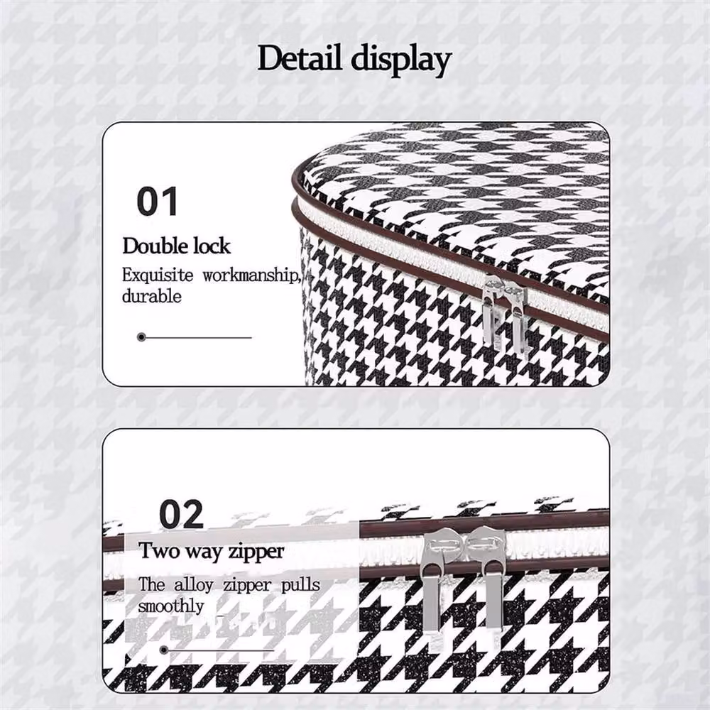 Nordara 3-Piece Set of 180L Zipped Dustproof Fabric Storage Bags for Clothes and Quilts in Black – 3