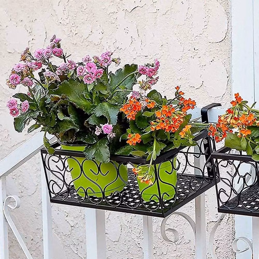 Kelvenix Black Metal Balcony Flower Rack Planter Window Box W/D/H: 80 x 20 x 12 cm – 5