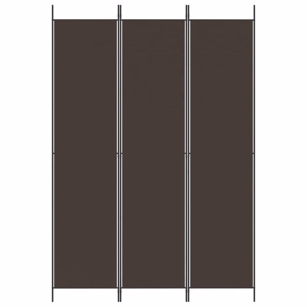 Berkfield Home 3-Panel Brown Fabric Room Divider W/H: 150 x 220 cm – 3