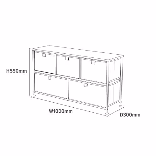 Liberty House Toys Kids 5 Drawer Storage Unit, Green and White, H55.0 x W100.0 x D30.0 cm – 2