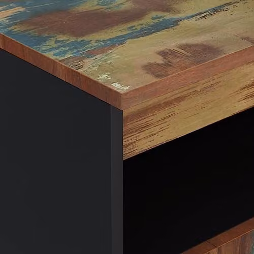 vidaXL Rustic Reclaimed Solid Wood Sideboard with 2 Doors, Multicolour, W: 60 cm, D: 33 cm, H: 75 cm – 4