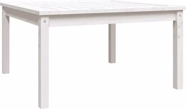 Berkfield Home White Square Garden Table in Solid Pine Wood, W/D/H: 82.5 x 82.5 x 45 cm – 1