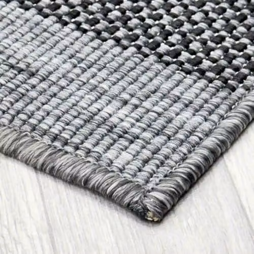 runrug Reversible Indoor/Outdoor Flat Weave Carpet Runner in Blue and Grey, Checked Pattern, W: 60 cm, L: 390 cm – 3