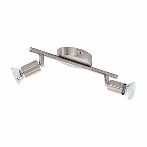 Loops Modern 2-Spot Flush Ceiling Light in Silver with Included GU10 LED Bulbs
