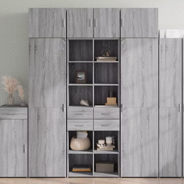 Berkfield Home Grey Sonoma Highboard W/D/H: 70 x 42.5 x 185 cm
