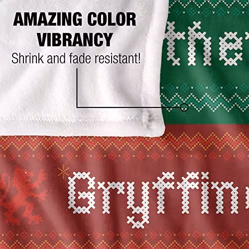 LOGOVISION Norwegian Ethnic White and Multicolour Fleece Blanket, W/D/H: 152 x 127 x 1 cm – 2