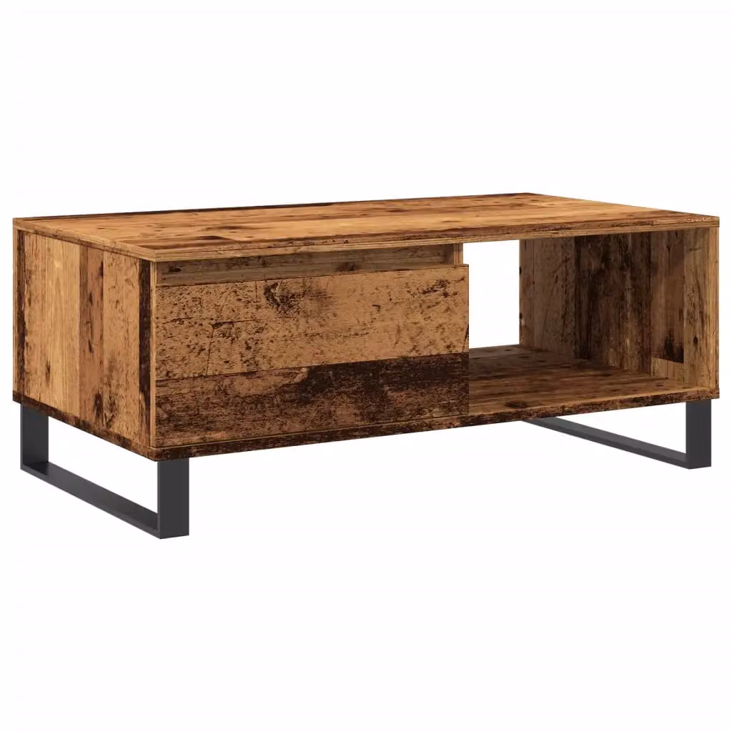 Berkfield Home Old Wood Coffee Table in Brown, W/D/H: 90 x 50 x 36.5 cm – 2